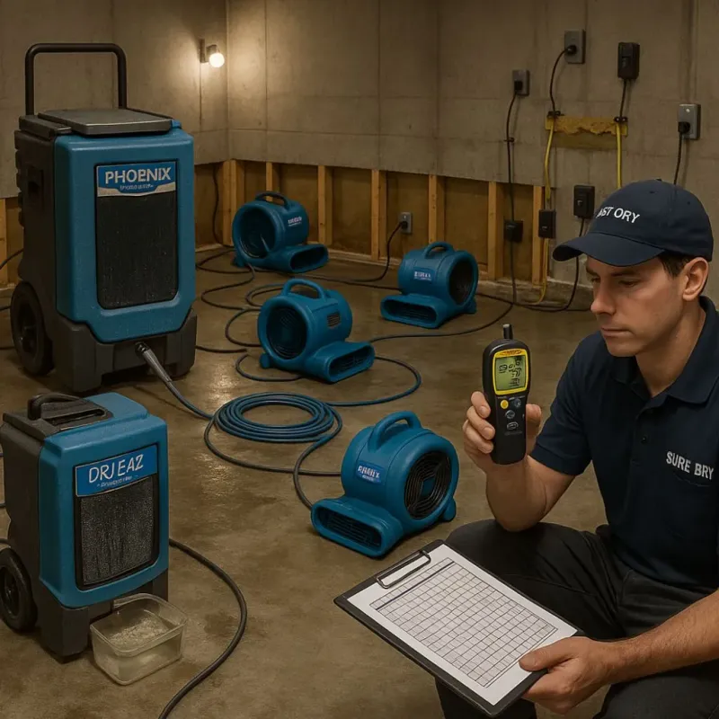 Structural Drying and Dehumidification process in Southern Shores, NC